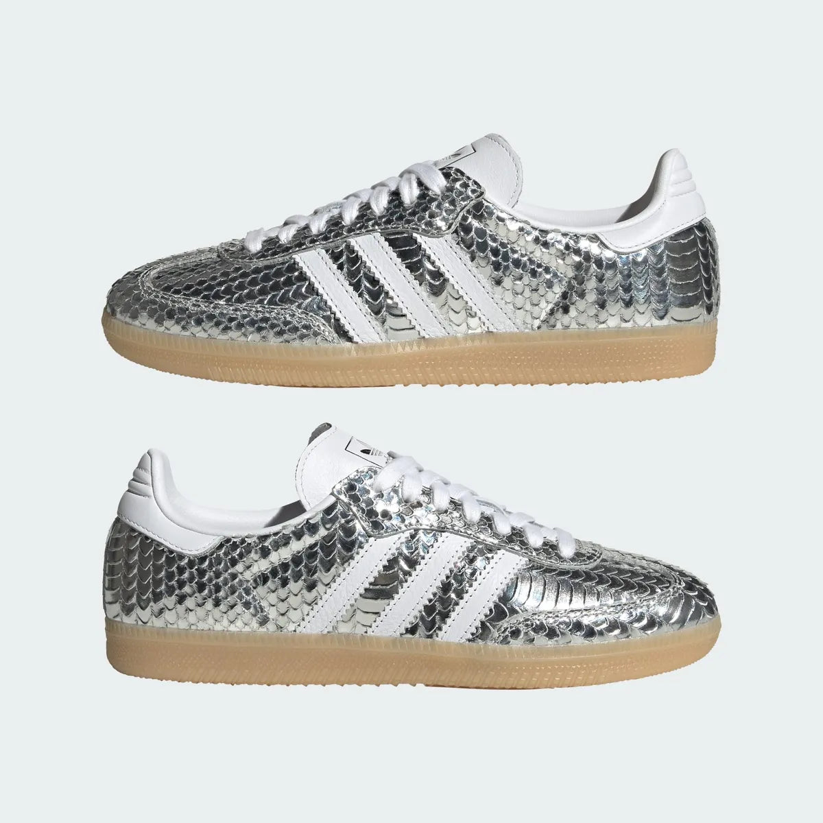 Samba Patent Snakeskin Silver Metallic