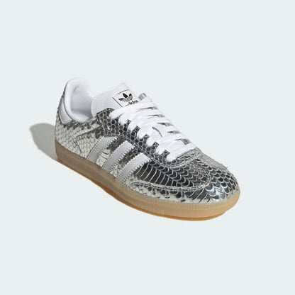 Samba Patent Snakeskin Silver Metallic